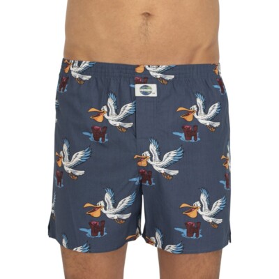 D.E.A.L International Boxershorts Blau mit Motiv
