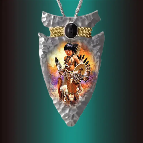 Arrow Head Art Native American Pendant Necklace Jewelry Medallion - Picture 8 of 8
