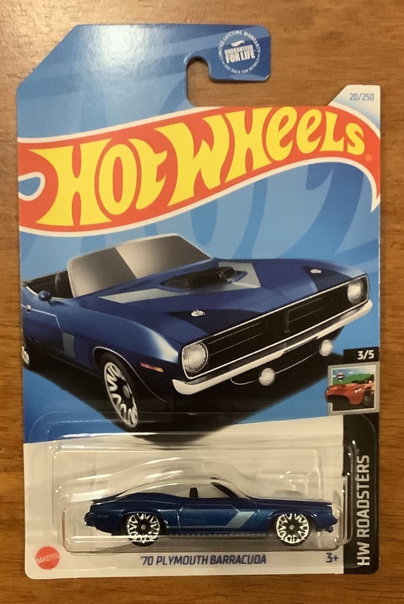ホットウィール 1970 PLYMOUTH BARRACUDA HOT WHEELS BLUE '70 PLYMOUTH BARRACUDA 20/250 HW ROADSTERS 3/5