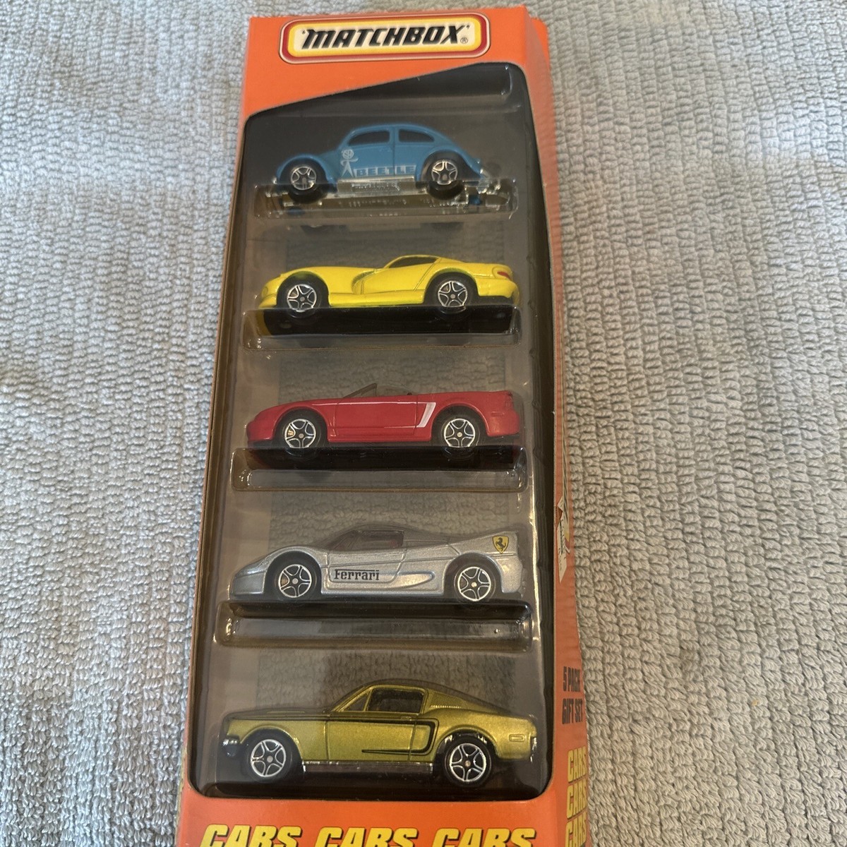 Matchbox Cars 5 Pack Set #36816 VW Beetle Viper Mustang Ferrari