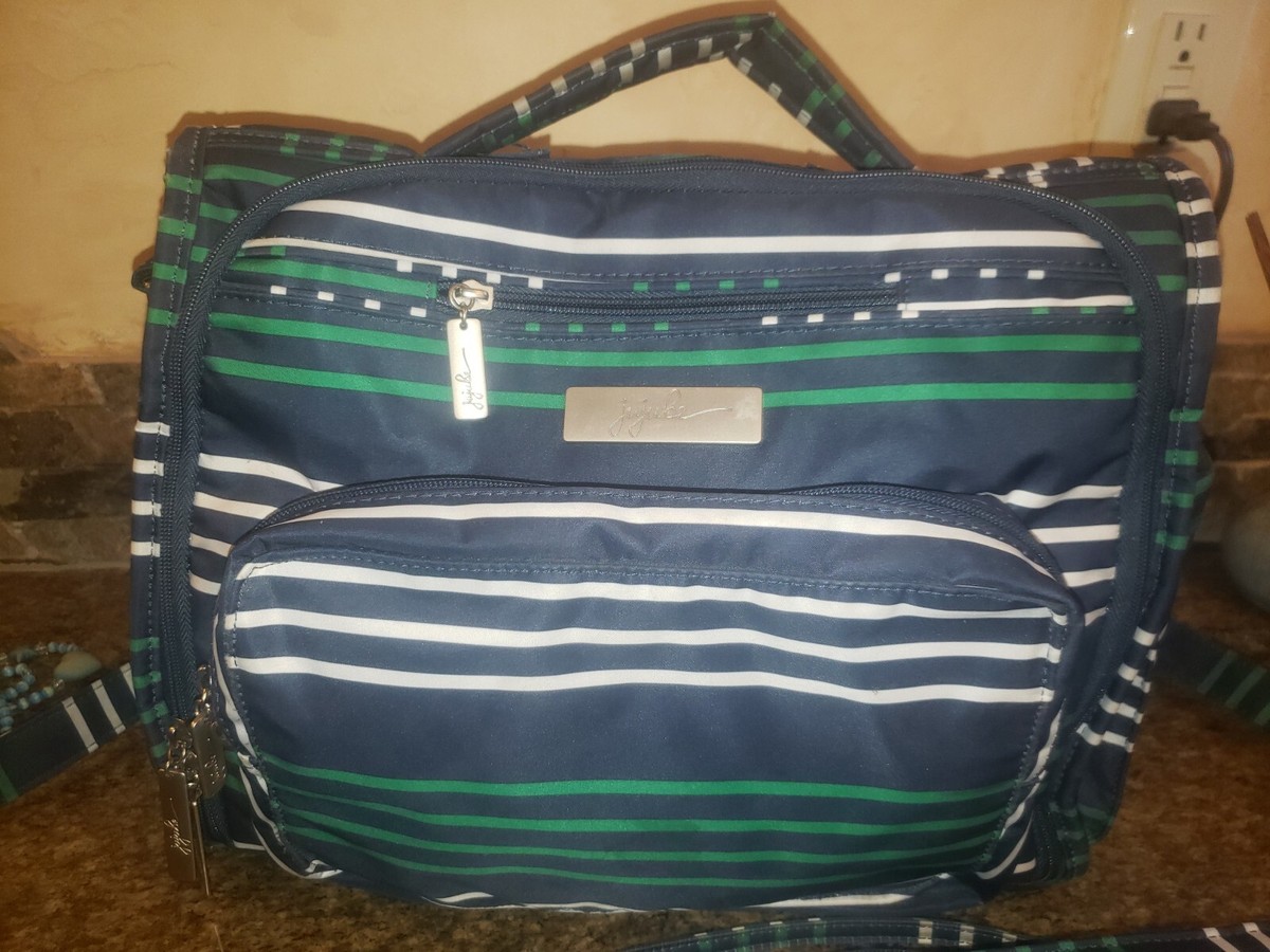 JUJUBE diaper bag Navy Be Classy Providence Tote Dog Lining w/Purse/Clutch