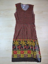 R&K Womens Maxi Dress Button Side Slit 12 Tropical Hawaiian 