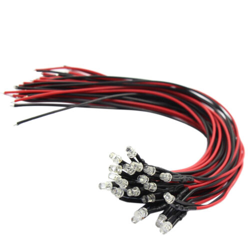 20 un. Lámparas de luz LED de resistencia precableada 26awg 20 cm verde cable 3 mm 12V L123G - Imagen 3 de 4