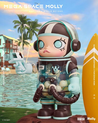 PopMart x KennysWork Mega Collection 400% Mega Space Molly Como Nuevo Chocolate - Imagen 2 de 7