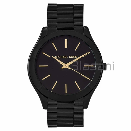 Michael Kors Original MK3221 Women's Slim Runway Black Stainless Watch 42mm