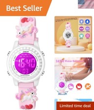 Children's Waterproof Digital Watch with 3D Cartoon Strap  Colorful LED Display
