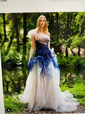 Marchesa Couture Evening Gown; Thunderstorm Painterly; Size 12, 6500 retail