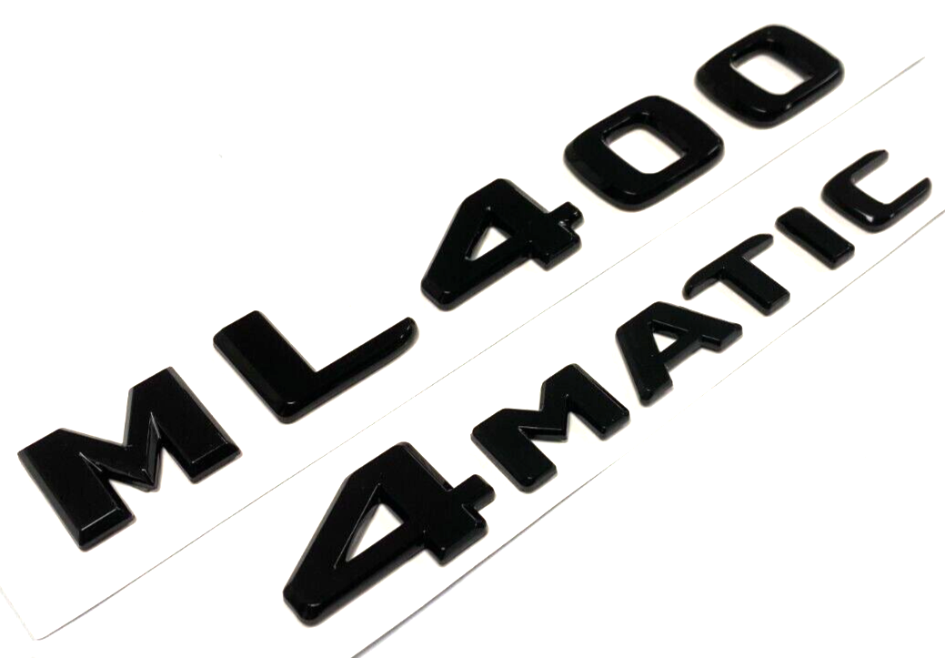 2 NEGRO ML400+4MATIC PARA MERCEDES MALETERO TRASERO EMBLEMA PLACA DE IDENTIFICACIÓN CALCOMANÍA NÚMERO
