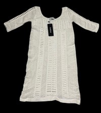 New Bebe Open Stitch Stretch Bodycon Dress Made In USA