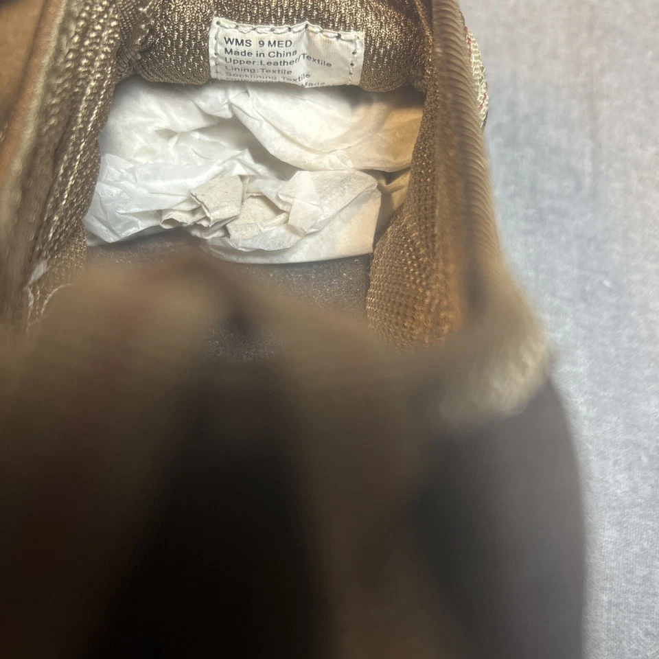 Sandalias de senderismo Croft & Barrow para mujer marrón/crema con cordón elástico de cuero 7M nuevas con etiquetas Foto 4 de 4