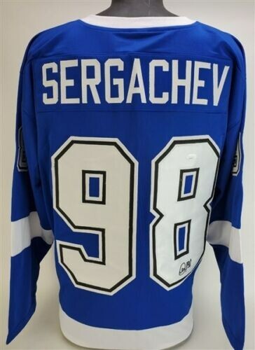 Mikhail Sergachev Signed Lightning Jersey (JSA COA) Tampa Bay's Top Defenseman