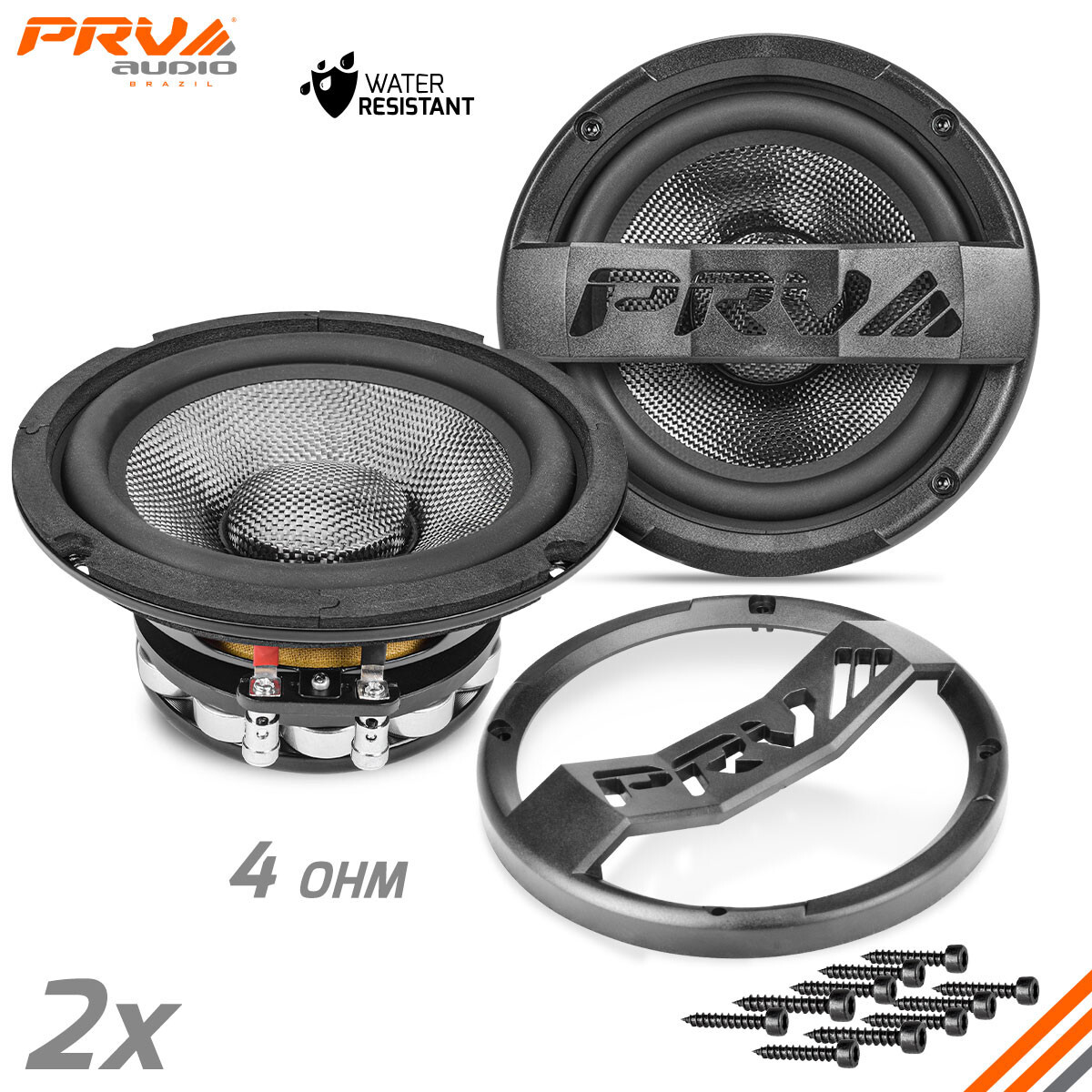 2x PRV 6MR500CF-NDY-4 Carbon Fiber 6.5
