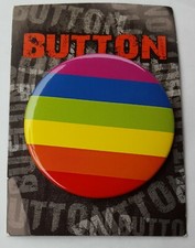 Rainbow LGBT Pride Gay Pride Button Pin Badge 3" New 