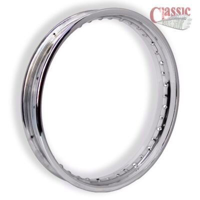 British Chrome Wheel Rim BSA A7/A10, B31/B33 WM2X19X40 Full Width Cast Hub F/R