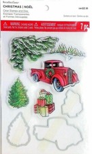 Recollections CHRISTMAS TRUCK Clear Stamps Dies Set 7 pc, Trees, Presents