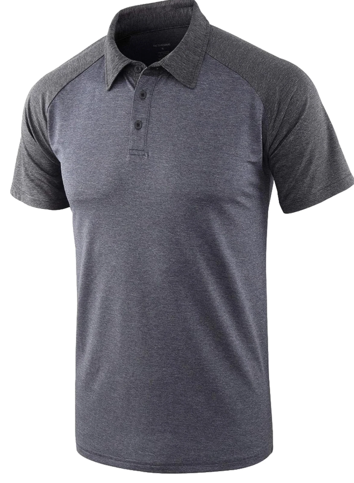 HETHCODE Men’s Quick Dry Short Sleeve Breathable Active Sports Golf T Shirt Gray