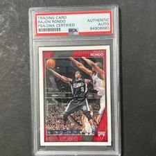 2016-17 Panini Hoops #61 Rajon Rondo Signed Card AUTO PSA/DNA Slabbed Bulls