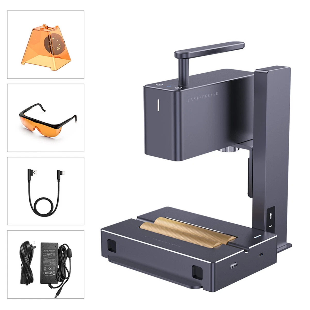 LaserPecker 2 Handheld Laser Engraver Engraving Cutter w/ Goggles/Shield/Rotatry