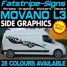 to fit VAUXHALL MOVANO L3 LWB GRAPHICS STICKERS STRIPES DECALS CAMPER VAN