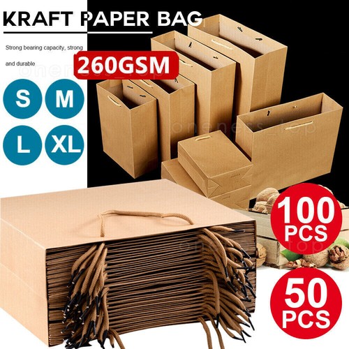 My Plaza Reusable Bulk Kraft Paper Bags Pack 50 Pieces In Brown - Foto 14