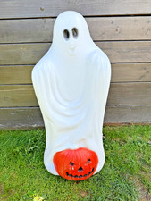 Vintage 33" Halloween Ghost Jack O Lantern Pumpkin Blow Mold Yard Decoration TPI