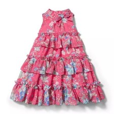 Janie and Jack Pink Tart Floral Tiered Ruffle Dress size 12