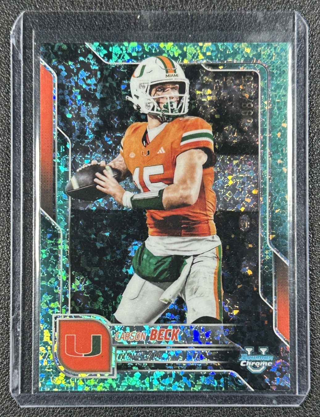 CARSON BECK 2025 BOWMAN CHROME U 138 PROSPECT AQUA MINI-DIAMOND REFRACTOR 98/325