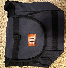 Black Insulated Food Pan Delivery Bag w/ Shoulder Strap & Mesh Pockets