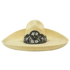 Sombrero MEX 58 Flor Charro Charro Hat Lienzo Charreria