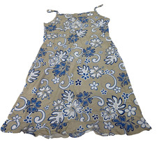 Vintage Kilani Hawaii Dress Womens L 9/10 Blue Hibiscus Floral Sundress Tropical