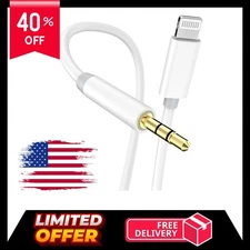 Apple MFi 3.3ft Lghtnng to 3.5mm Aux Cable for Car Stereo Speaker, Headphone