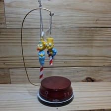 Vintage 1990s THE SIMPSONS Candy Cane Christmas Ornaments Lot Of 2 Bart  Lisa