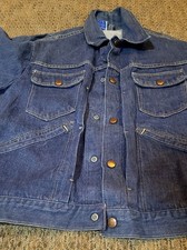 Vintage 50's Pleated Denim Jacket. Selvedge. Roebucks. Rare Mens 36. Clean 