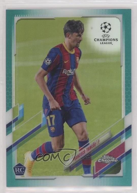 2020 Topps Chrome UCL Aqua Refractor 75/199 Francisco Trincao #4 Rookie RC 3h1