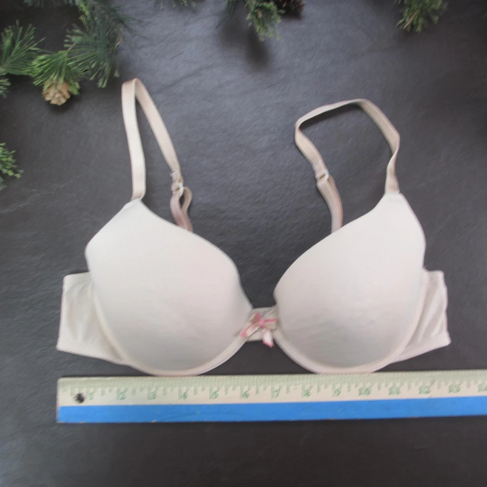 Xhilaration Sujetador Mujer 36B Beige Camiseta Acolchada Correas Ajustables Forro Rosa Foto 2 de 4