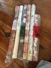 Sally Foster Vintage Gift Wrapping Paper 24” & 18”. Lot Of 5 Rolls Original Pack