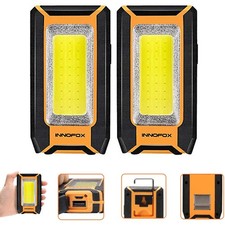 2-Pack Rechargeable Magnetic LED Work Light 1500 Lumens, 3 Modes, Hook, Camping