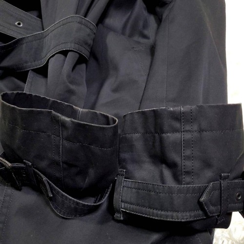 Burberry Black Label Trench Coat Black Padded Liner Nova Check Size M Stylish - Picture 10 of 24