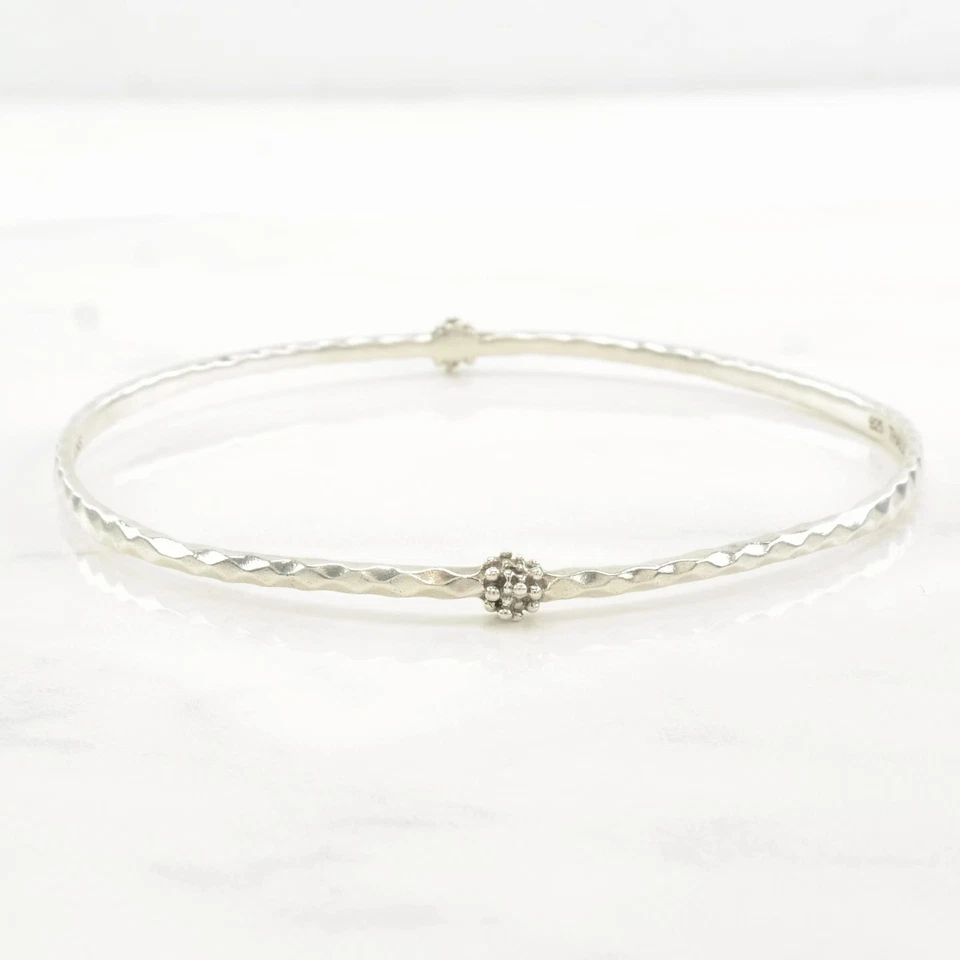 Michael Dawkins Sterling Silver Bangle Bracelet Textured - Image 3 of 4