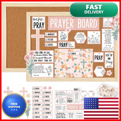 Mifoci 117 Pcs Prayer Board Kit Cork Board 11.8 X 15.7 Inches Prayer Supplies