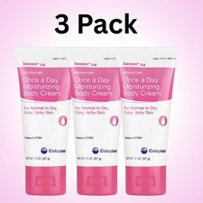 3 Packs Coloplast Once A Day Moisturizing Body Cream For Dry Normal to Skin 2oz