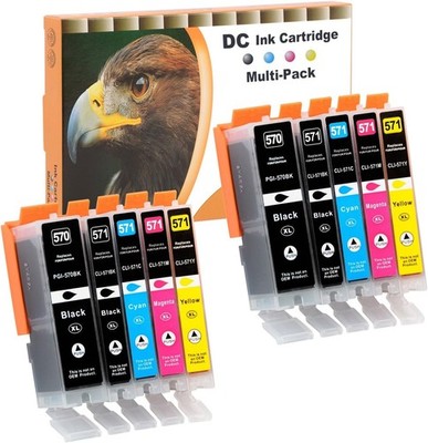 D&C Patronen MultiPack 570BK 571BK 571C 571M 571Y für Canon PIXMA MG5750 MG6850