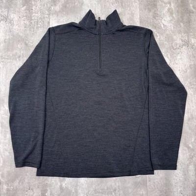 Smartwool 1/4 Zip Pullover Mens M Wool Charcoal Heather Base Layer Merino 250