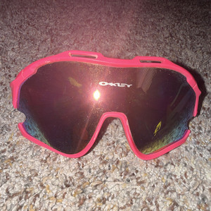 Oakley Sutro Cycling Shield Wraparound Sunglasses Pink Frame Red Mirrored OO9406