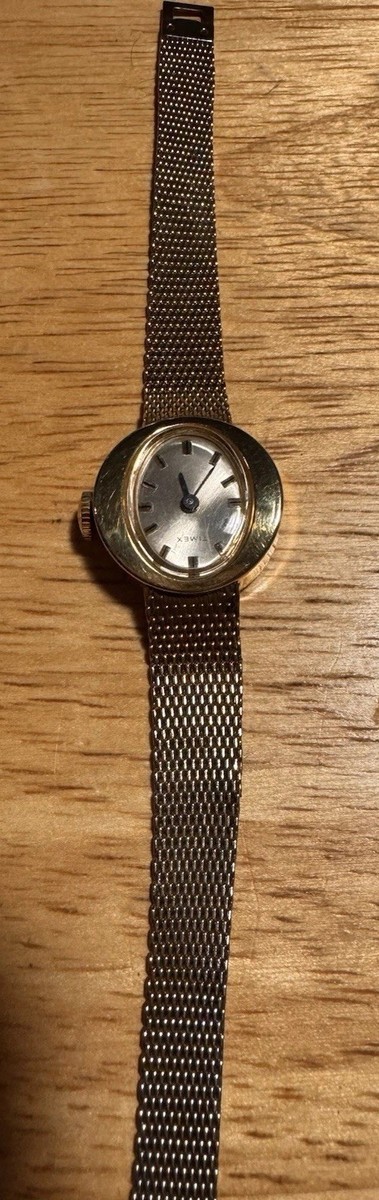Vintage 70s Timex Oval Dial Gold Tone Manual Wind Women's Watch | eBay