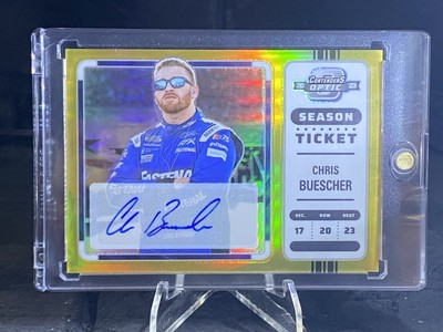 2023 Panini Chronicles Chris Buescher Contenders Optic Season Ticket Gold /10 AU