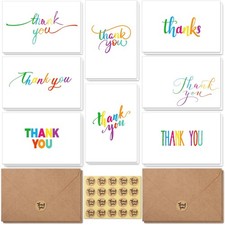 Ohuhu 144 Bulk Thank You Cards with Envelopes, 4x6 Inches, 144