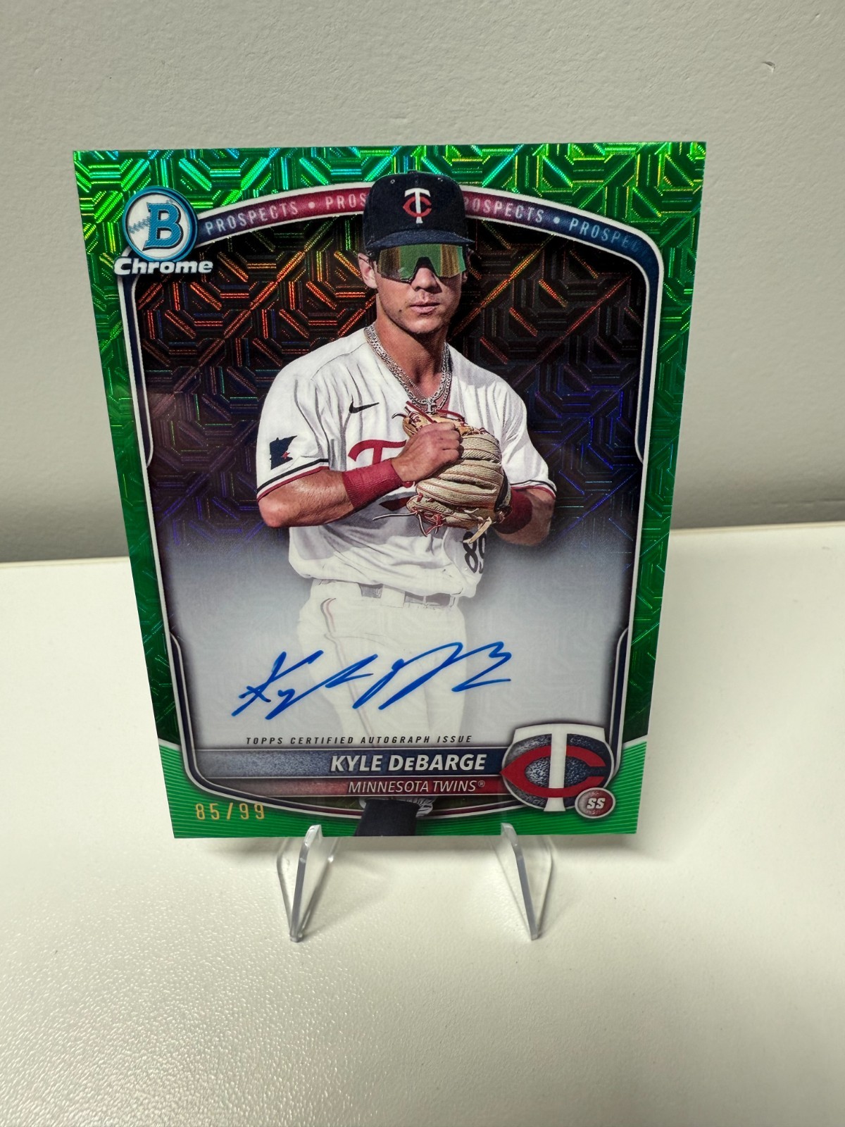 Kyle DeBarge 2025 Bowman Chrome Green Mojo Refractor Auto /99 #BMA-KD Twins