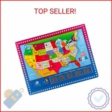Joqutoys Wooden USA Map Puzzle, 46 Pieces US Map Puzzle for Kids, Educational Ge