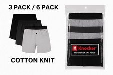 Knocker Boxer Shorts Men  s 3 6 Pack Cotton Knit Solid Underwear S- XL